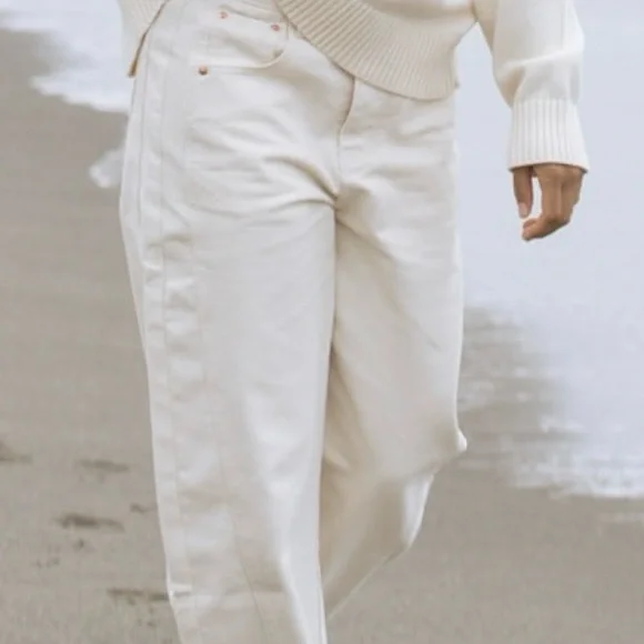 Parke x SET cream horseshoe jeans - Picture 2 of 5